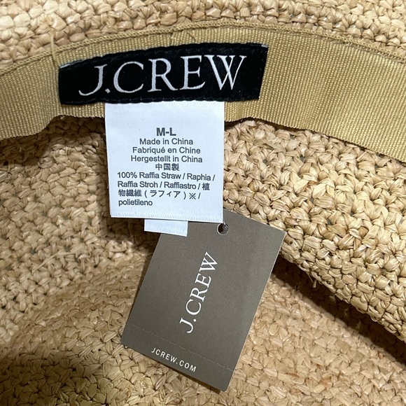 NWT J. Crew Raffia Bucket Hat in Natural Straw Size M-L - Picture 7 of 7